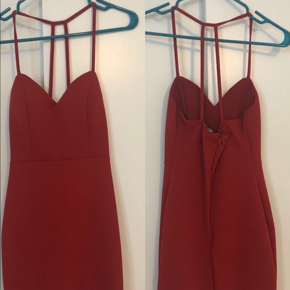Burnt Orange Strappy Cocktail Dress - Picture 1 of 2
